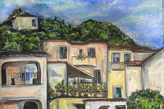 Vue de la terrasse sur le toit de Bacoli, 40.64 x 50.8 cm  2023 VENDU