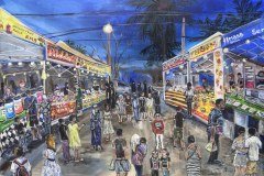 Marché de nuit de Langkawi — 40,6 × 50,8 cm, 2026 — VENDU