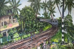 Train, Hikkaduwa — 40,6 × 50,8 cm, 2025