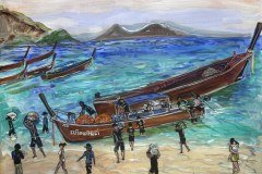 Livraison sur le rivage de Lipe, Sunrise Beach, Koh Lipe — 40,6 × 50,8 cm, 2026