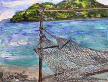 2 Hammocks, Koh Lipe Island — 12" × 16", 2026 — SOLD